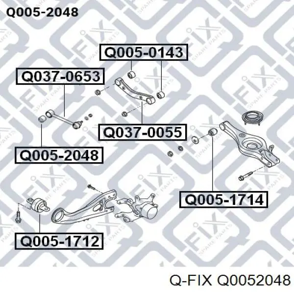 Сайлентблок заднего поперечного рычага Q0052048 Q-fix