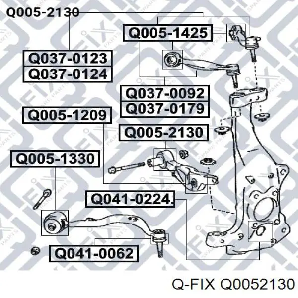 Сайлентблок переднего нижнего рычага Q0052130 Q-fix