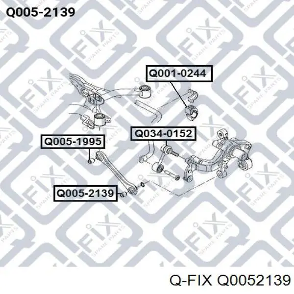 Сайлентблок заднего поперечного рычага наружный Q0052139 Q-fix