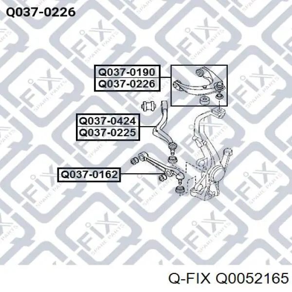 Q0052165 Q-fix Сайлентблоки продольных рычагов передней подвески