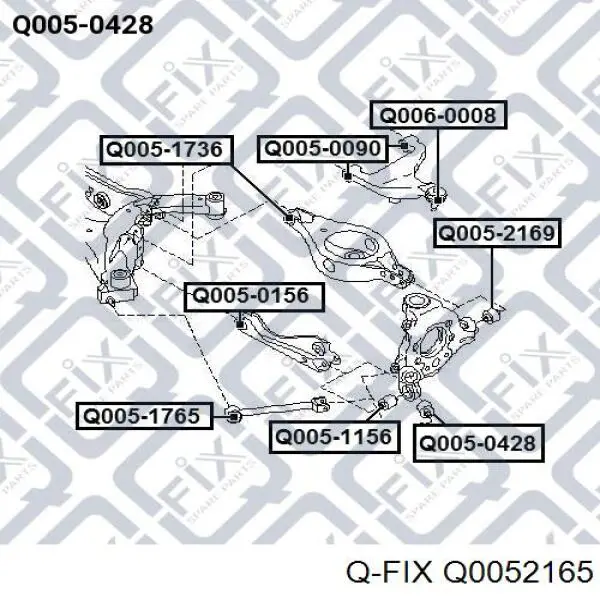 Сайлентблок заднего продольного рычага, передний Q-fix Q0052165 цена, от 18.45 USD