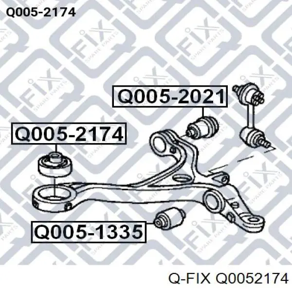 Сайлентблок переднего нижнего рычага Q0052174 Q-fix