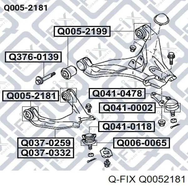 Сайлентблок переднего верхнего рычага Q0052181 Q-fix