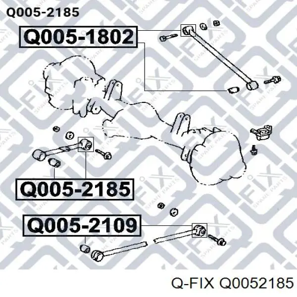 Сайлентблок заднего продольного верхнего рычага Q0052185 Q-fix