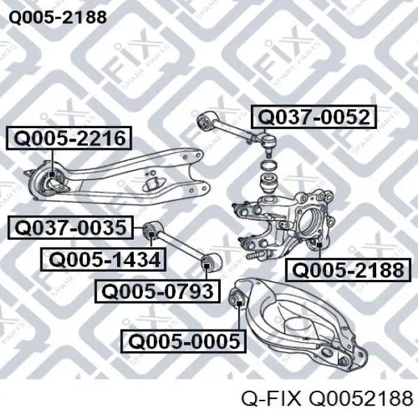 Сайлентблок цапфы задней Q0052188 Q-fix