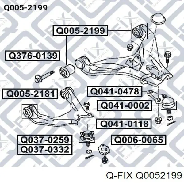 Сайлентблок переднего нижнего рычага Q0052199 Q-fix