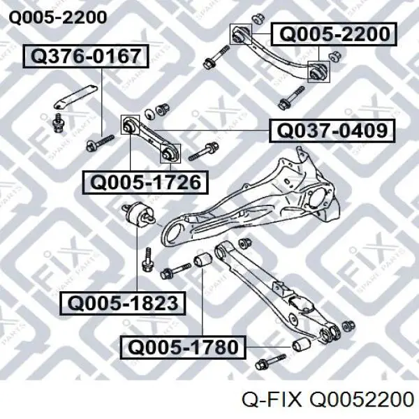 Q0052200 Q-fix bloco silencioso do braço oscilante superior traseiro