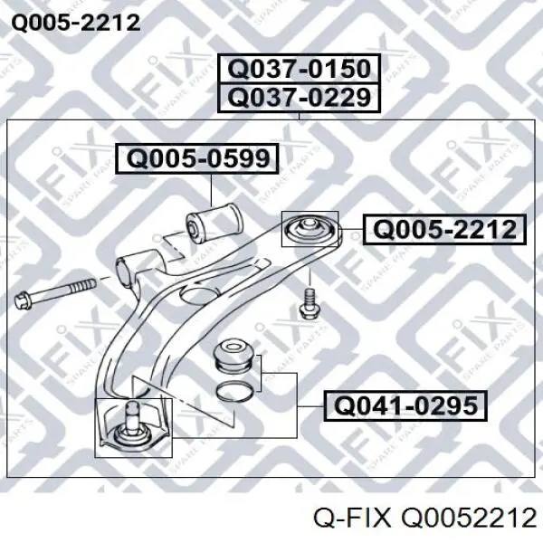 Сайлентблок переднего нижнего рычага Q0052212 Q-fix