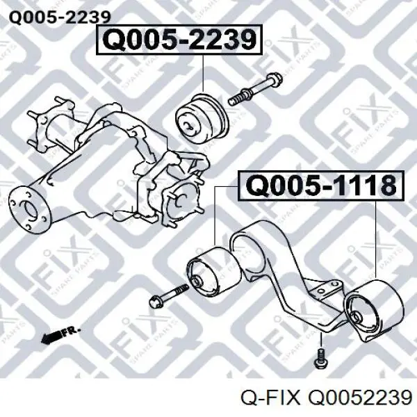 Q0052239 Q-fix bloco silencioso (coxim traseiro de redutor do eixo traseiro)