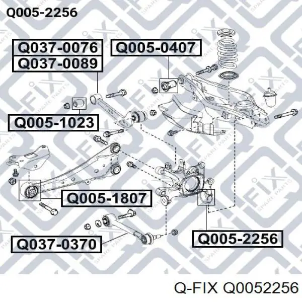 Q0052256 Q-fix bloco silencioso do pino de apoio traseiro