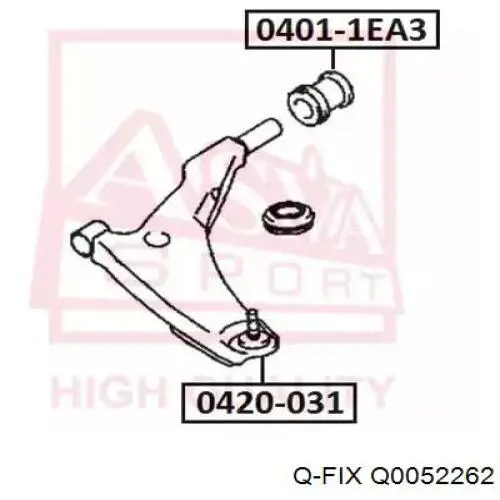 Сайлентблок верхнего рычага передней подвески Q-fix Q0052262 цена, от 5.33 USD