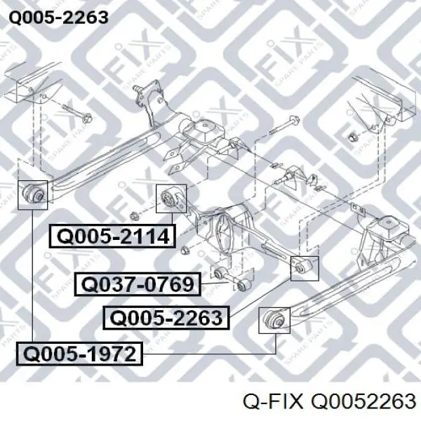 Q0052263 Q-fix bloco silencioso traseiro de braço oscilante transversal