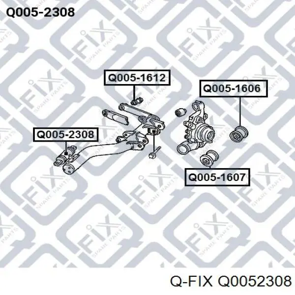 Сайлентблок заднего нижнего рычага Q0052308 Q-fix