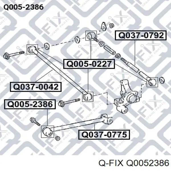 Сайлентблок заднего продольного рычага передний Q0052386 Q-fix