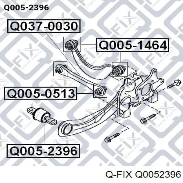 Сайлентблок заднего продольного рычага передний Q0052396 Q-fix