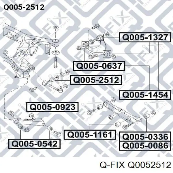 Сайлентблок заднего поперечного рычага внутренний Q0052512 Q-fix