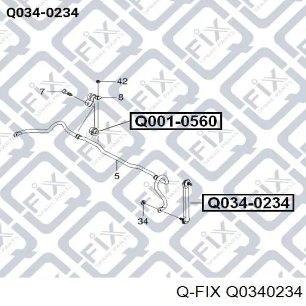 Q0340234 Q-fix montante de estabilizador dianteiro