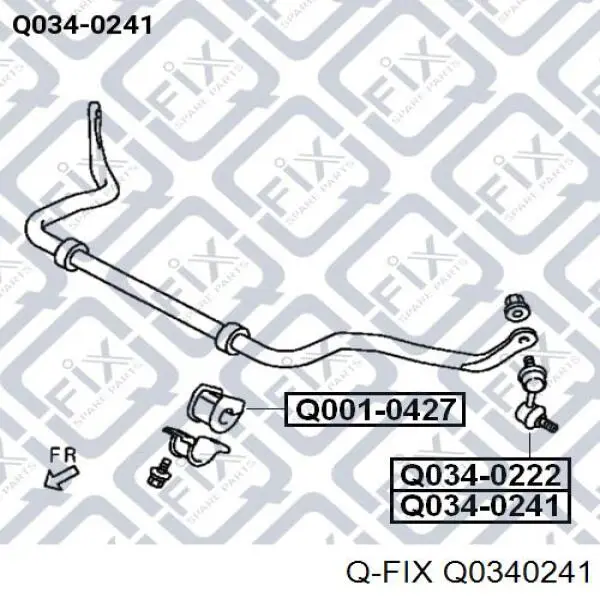 Стойка стабилизатора переднего правая Q0340241 Q-fix