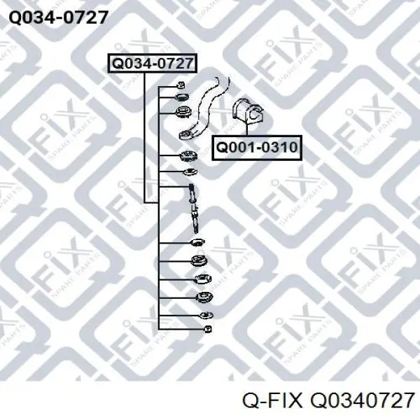 Втулка стойки переднего стабилизатора Q0340727 Q-fix