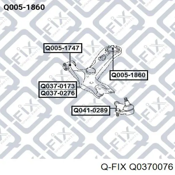 Купить Q0370076 Q-fix Рычаг задней подвески верхний, левый