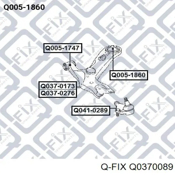 Купить Q0370089 Q-fix Рычаг задней подвески верхний, правый