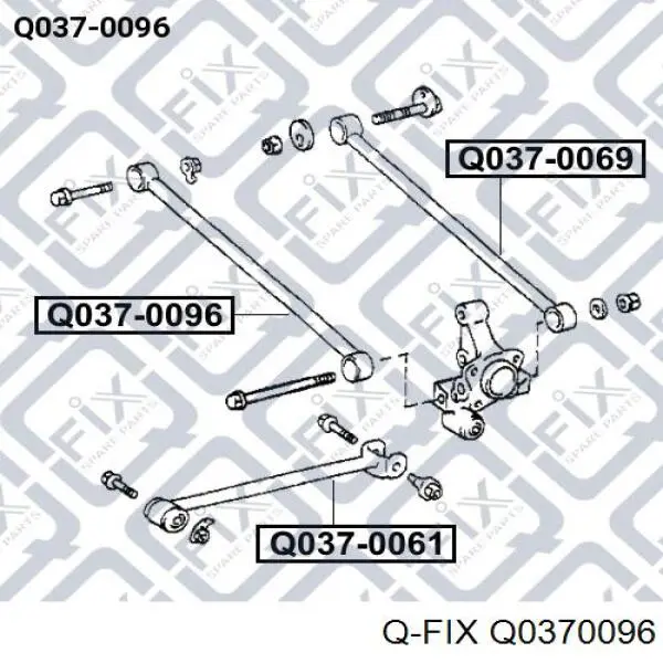 Q0370096 Q-fix braço oscilante inferior esquerdo de suspensão traseira/direita