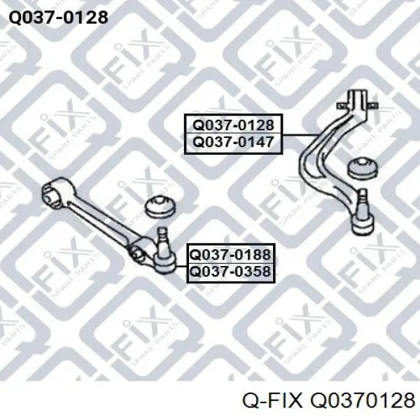 Рычаг передней подвески нижний левый Q0370128 Q-fix