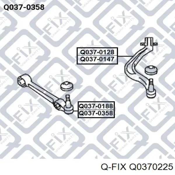 Q0370225 Q-fix Рычаг передней подвески нижний левый