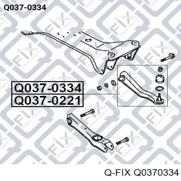 Q0370334 Q-fix barra transversal de suspensão traseira