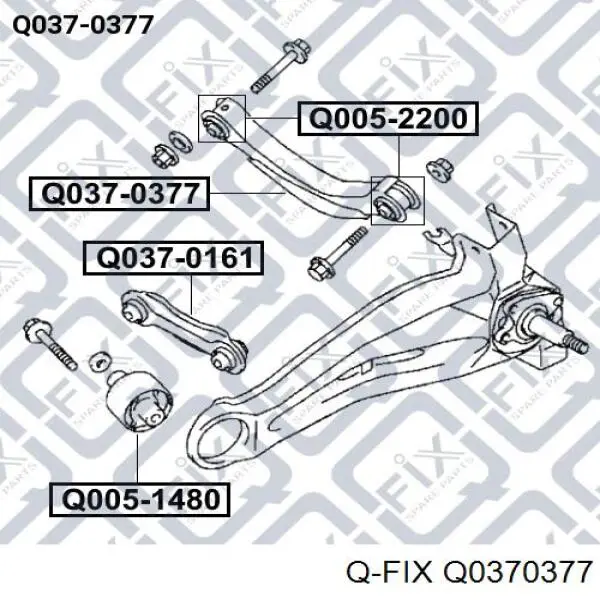 Q037-0377 Q-fix braço oscilante superior esquerdo/direito de suspensão traseira