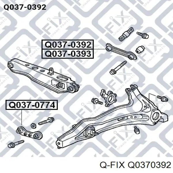 Q0370392 Q-fix braço oscilante superior direito de suspensão traseira