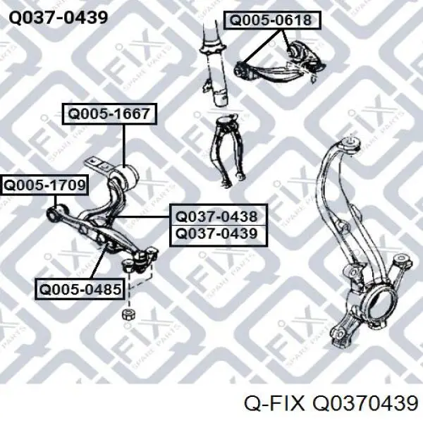 Q0370439 Q-fix braço oscilante inferior direito de suspensão dianteira