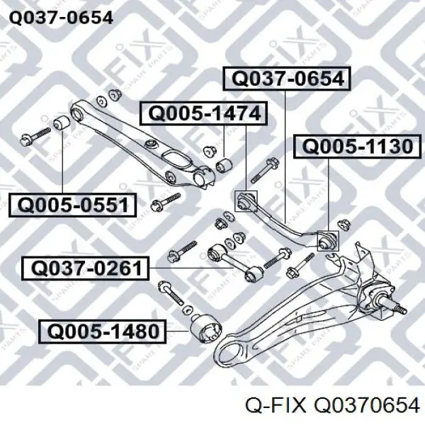 Тяга поперечная задней подвески Q0370654 Q-fix