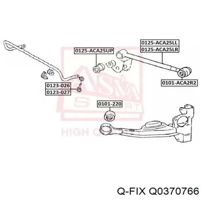 Рычаг задней подвески нижний левый Q-fix Q0370766 цена, от 30.56 USD