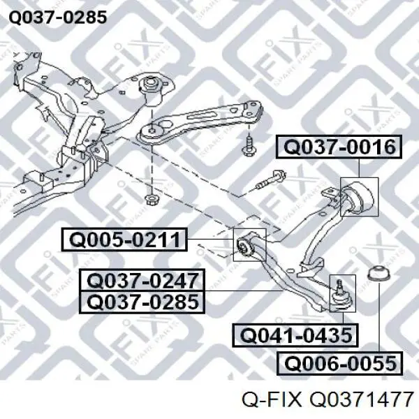 Левый рычаг передней нижней подвески Q-fix Q0371477 цена, от 42.63 USD