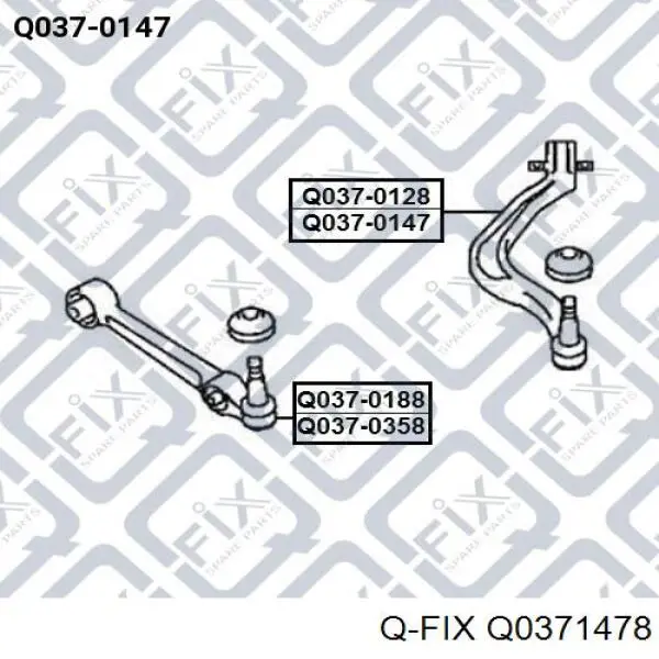 Купить Q0371478 Q-fix Нижний правый рычаг передней подвески