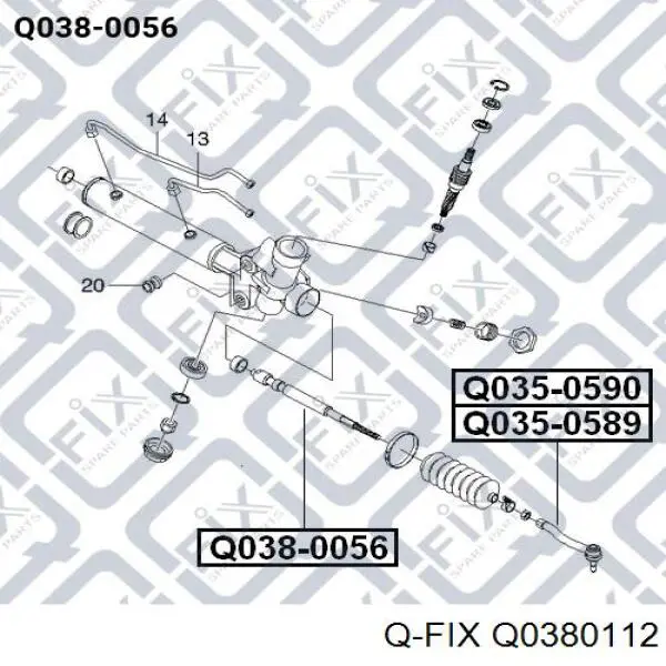 Реечный рулевой механизм Q-fix Q0380112 цена, от 10.40 USD