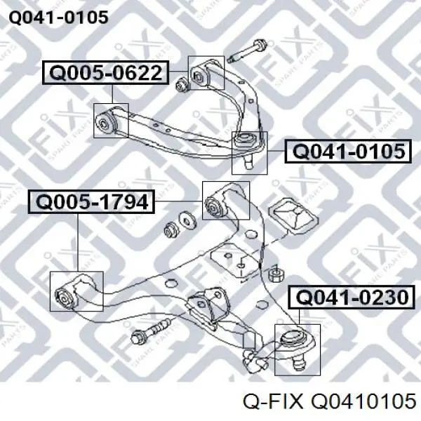 Верхняя шаровая опора Q0410105 Q-fix