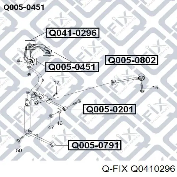 Шарова опора задньої підвіски, верхня Q0410296 Q-fix