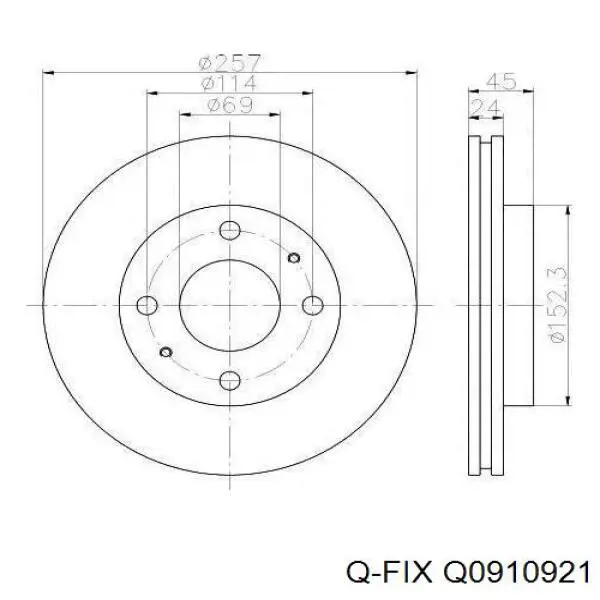 Q0910921 Q-fix Диск тормозной передний