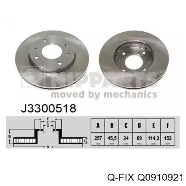 Тормоз дисковый передний Q-fix Q0910921 цена, от 23.14 USD