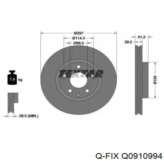 Барабан тормозной задний Q-fix Q0910994 цена, от 23.74 USD