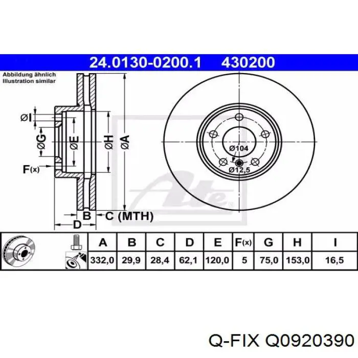 Задние барабанные колодки Q0920390 Q-fix
