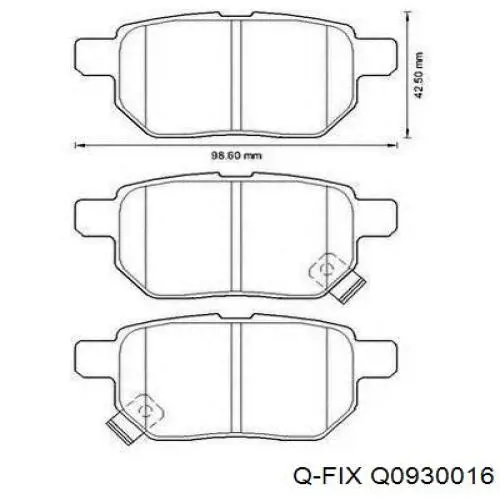 Задние тормозные колодки Q0930016 Q-fix