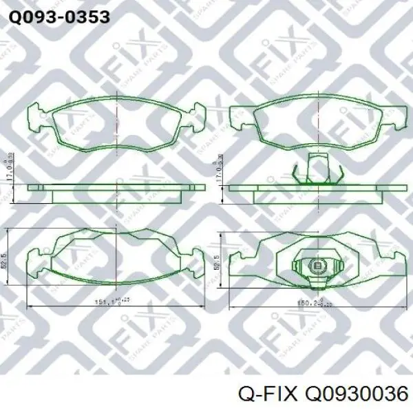 Колодки Q-fix Q0930036 цена, от 14.70 USD