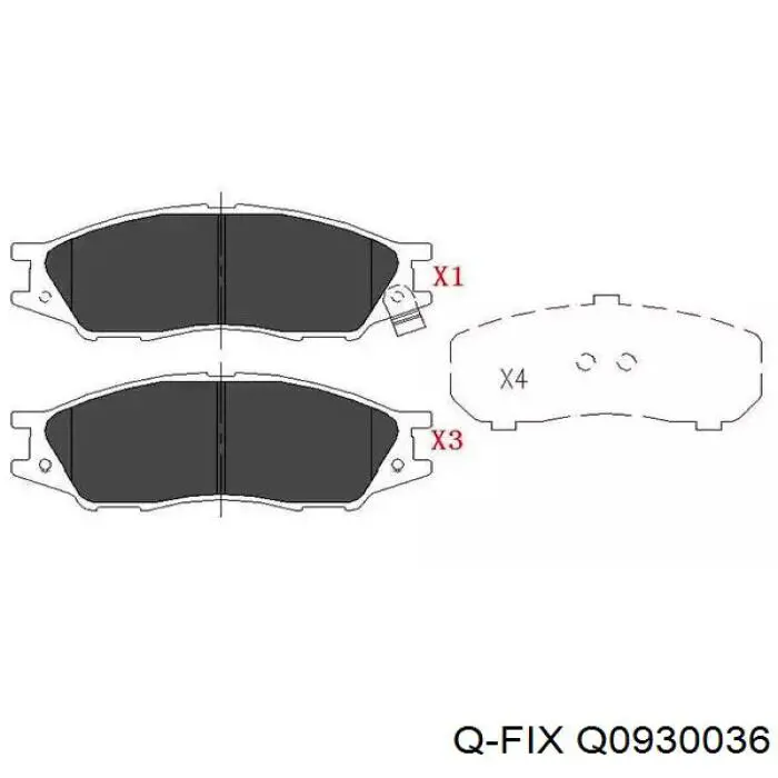 Передние тормозные колодки Q0930036 Q-fix