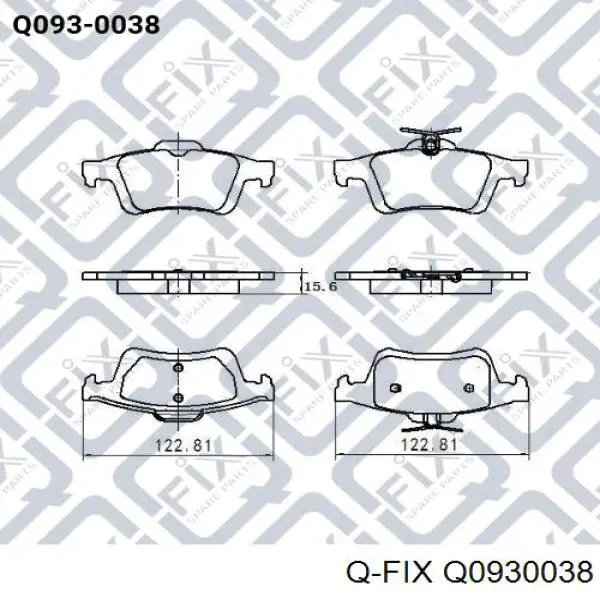 Задние тормозные колодки Q0930038 Q-fix