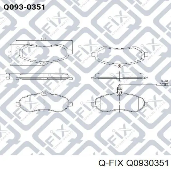 Передние тормозные колодки Q0930351 Q-fix