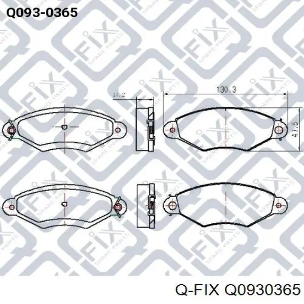 Q0930365 Q-fix sapatas do freio dianteiras de disco