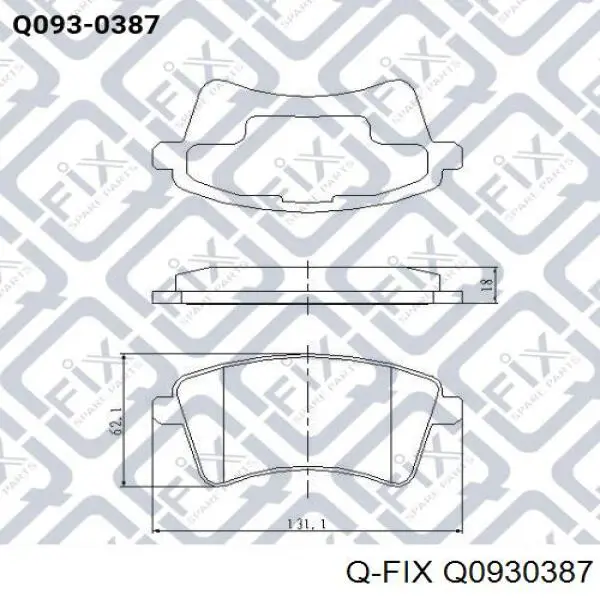 Передние тормозные колодки Q0930387 Q-fix